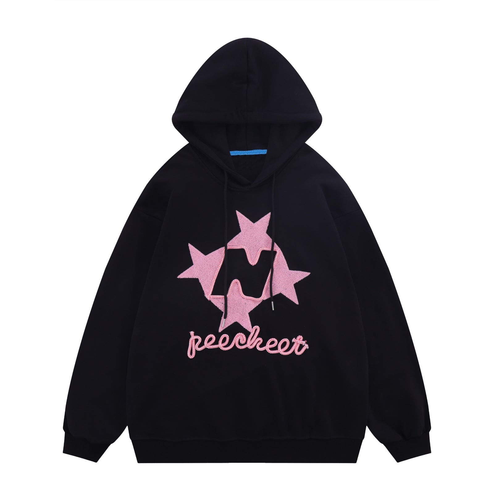 Women's Oversized Y2K Star Embroidered Graphic Hoodies Sweatshirt Casual Long Sleeve Loose Pullover Tops