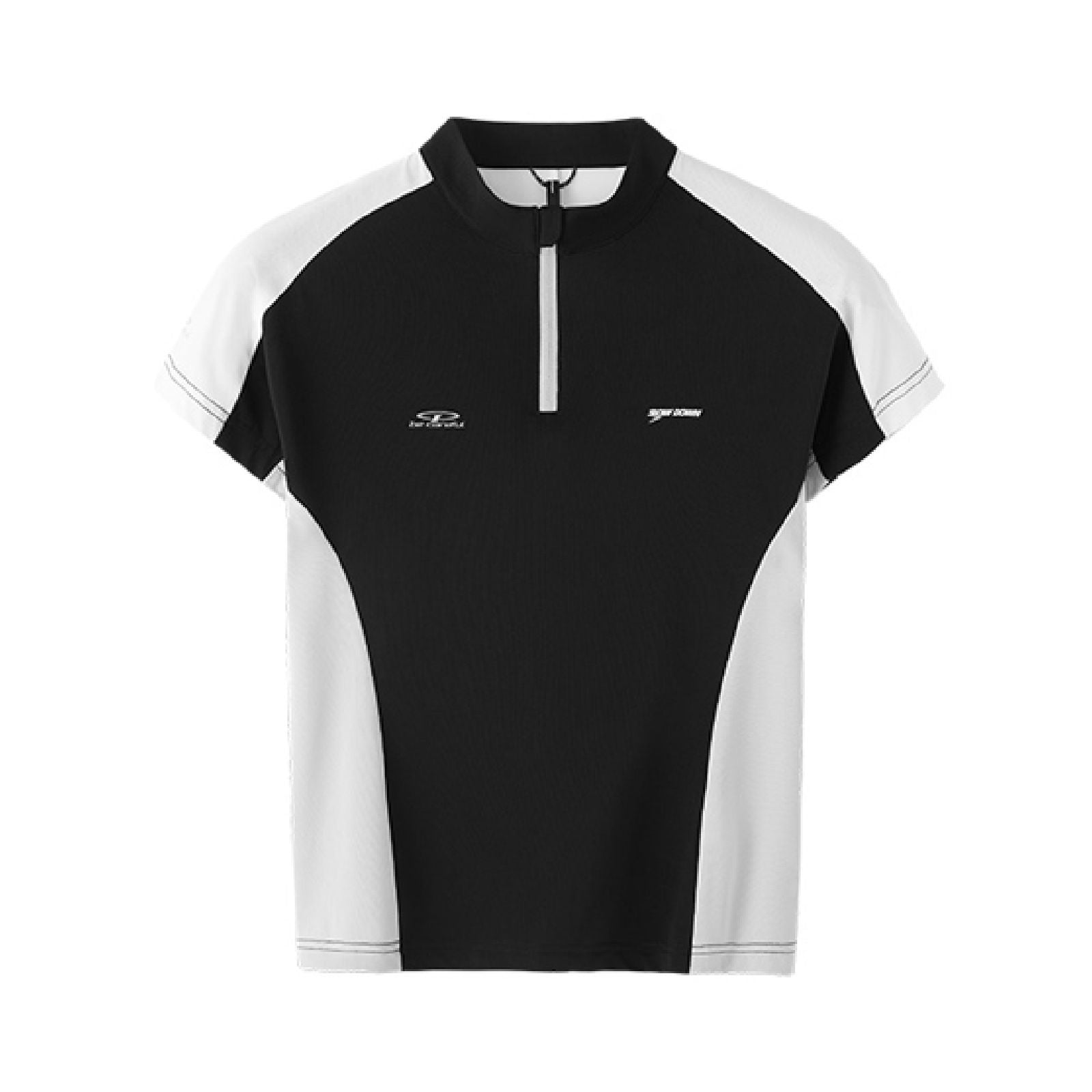 Women's Slim Fit Quarter Zip Contrast Color T-Shirt Racing Goft Sports Short Sleeve Top Workout Cycling Jersey