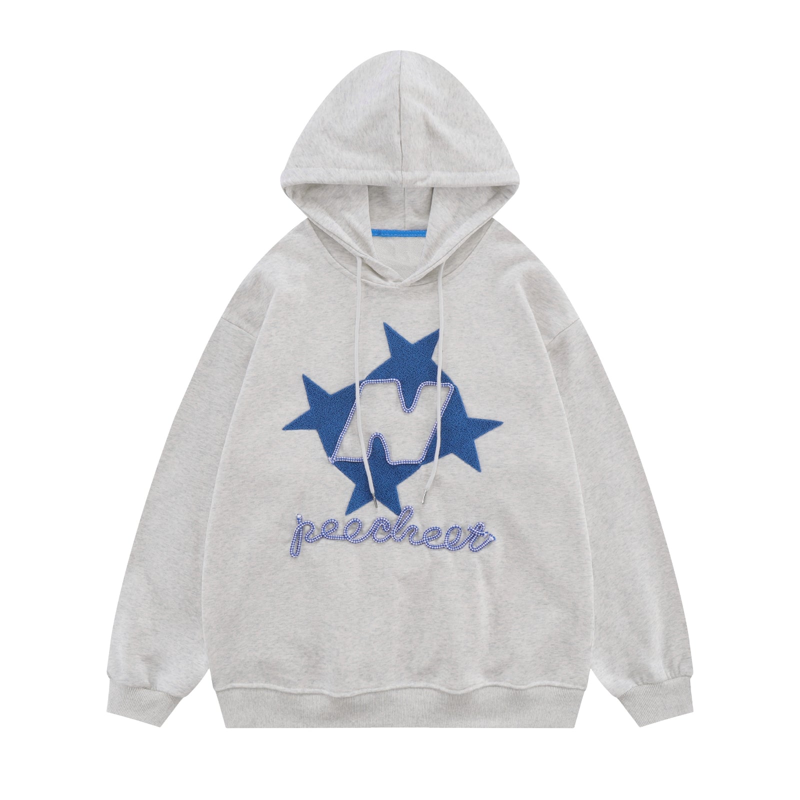 Women's Oversized Y2K Star Embroidered Graphic Hoodies Sweatshirt Casual Long Sleeve Loose Pullover Tops