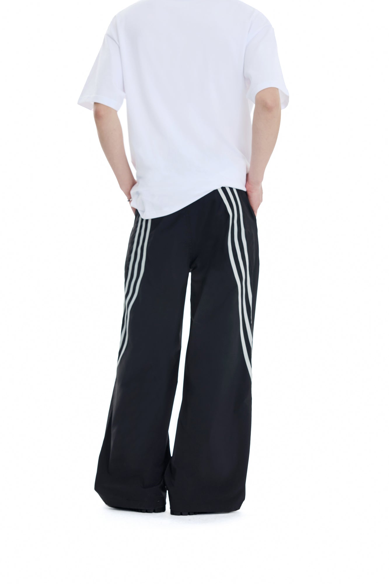 E equals MC squared  Drape striped track pants