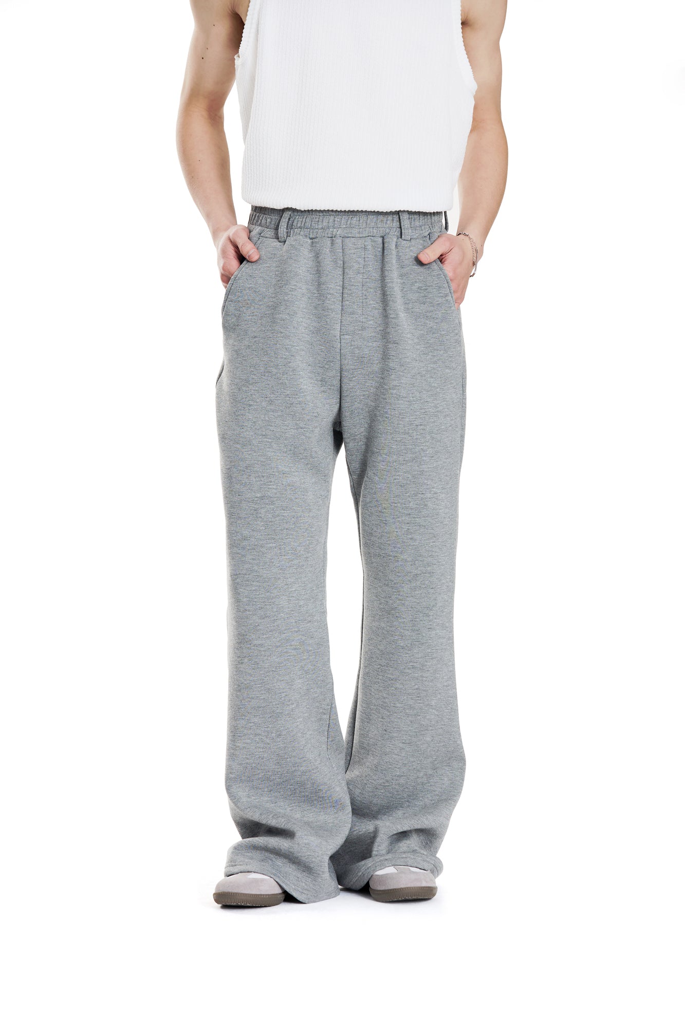 E equals MC squared  Solid color straight-leg drape sports sweatpants