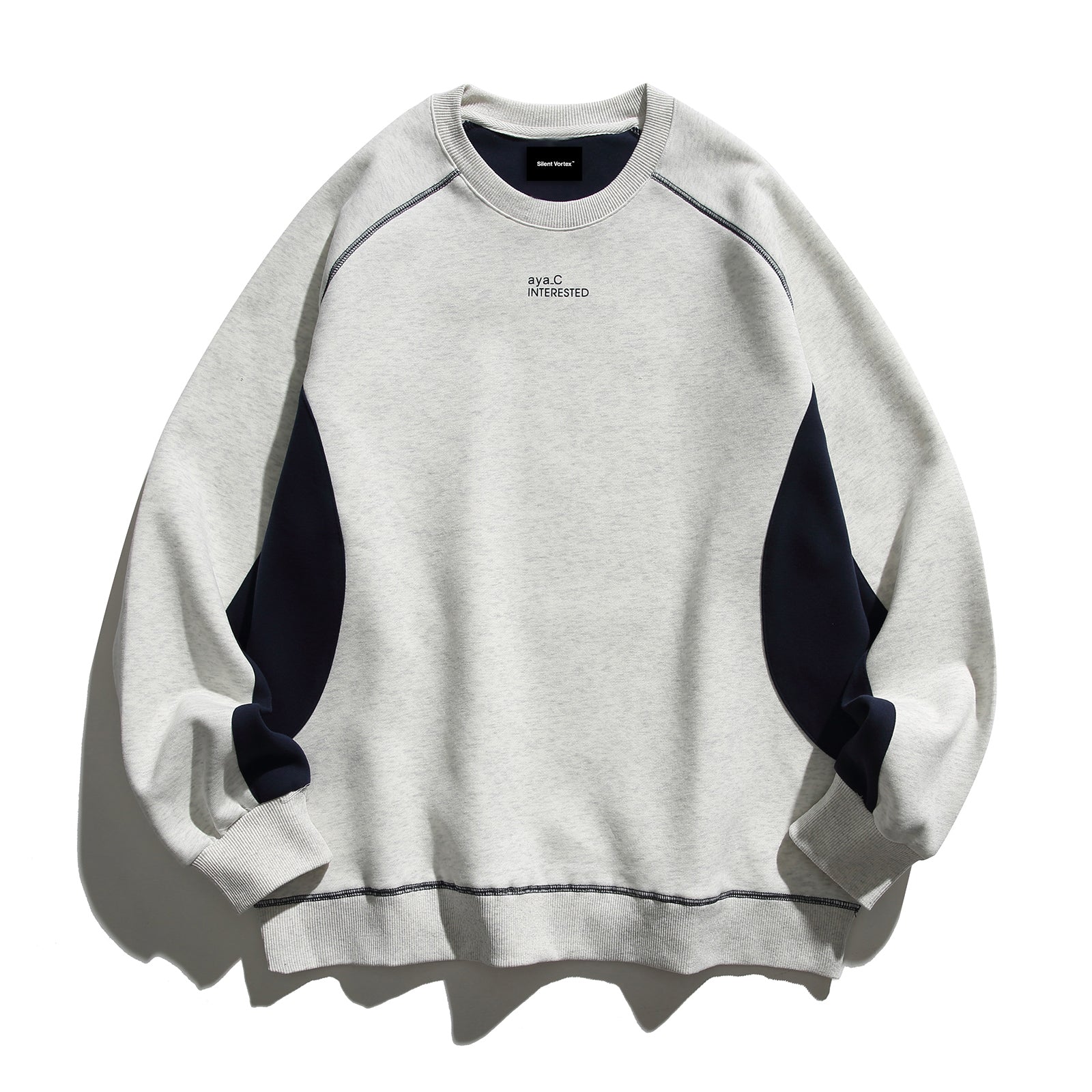 Men's Oversized Color Block Crewneck Sweatshirt Y2k Letter Graphic Long Sleeve Casual Pullover Shirt