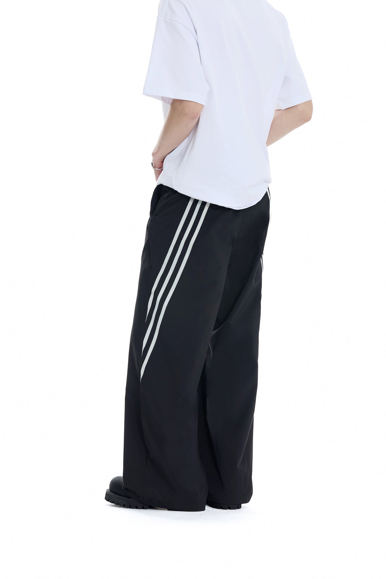 E equals MC squared  Drape striped track pants